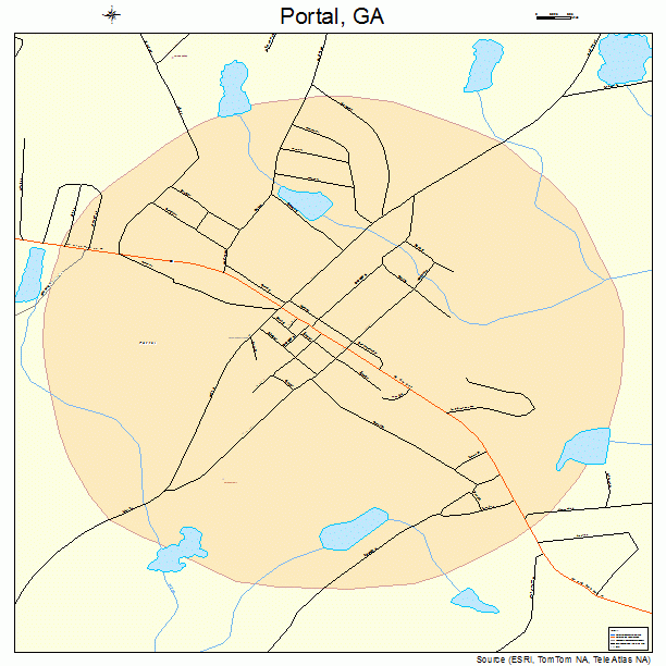 Portal, GA street map