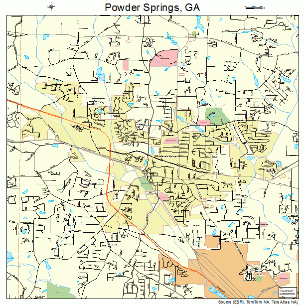 Powder Springs, GA street map