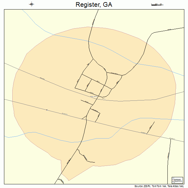 Register, GA street map