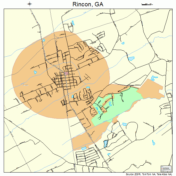 Rincon, GA street map