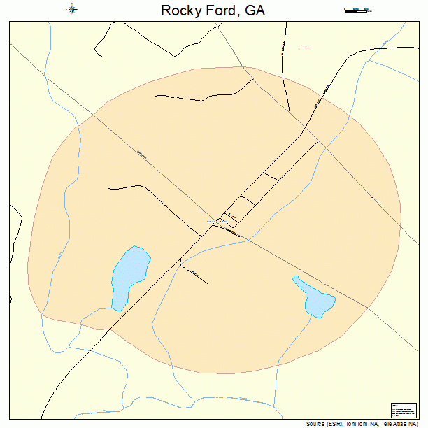 Rocky Ford, GA street map