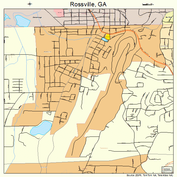 Rossville, GA street map