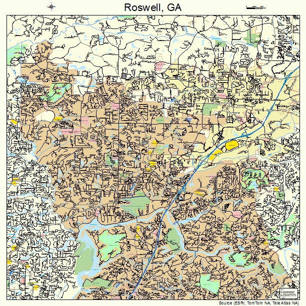 Roswell, GA street map