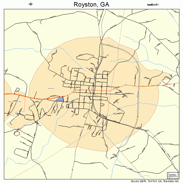 Royston, GA street map