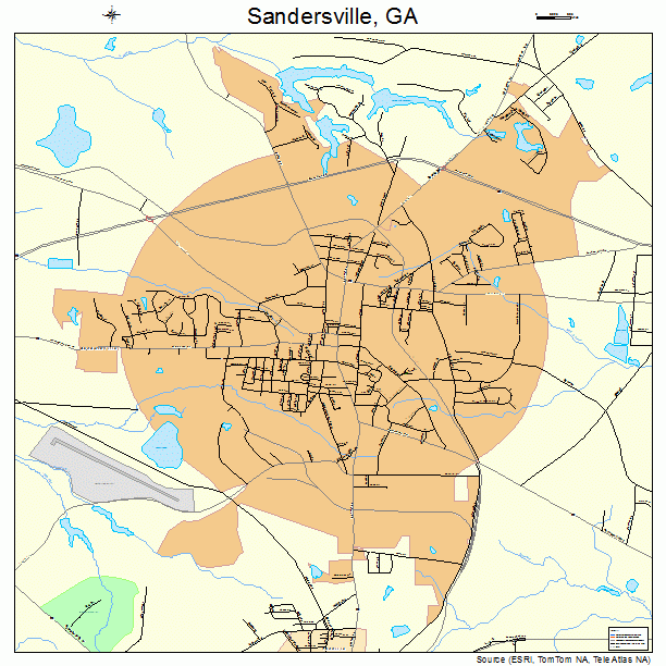 Sandersville, GA street map