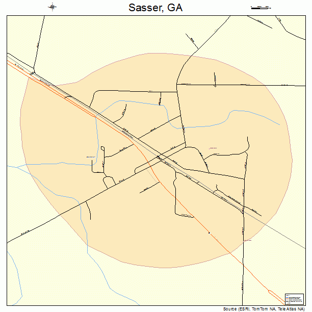 Sasser, GA street map