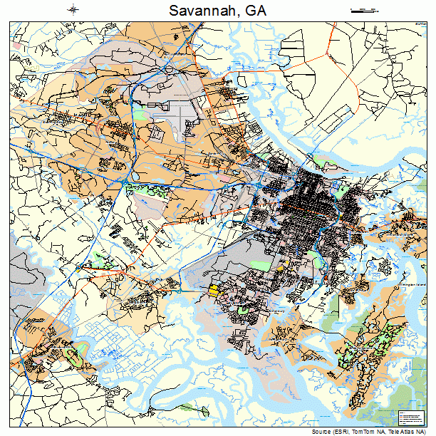 Savannah, GA street map