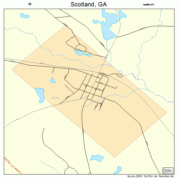 Scotland, GA street map