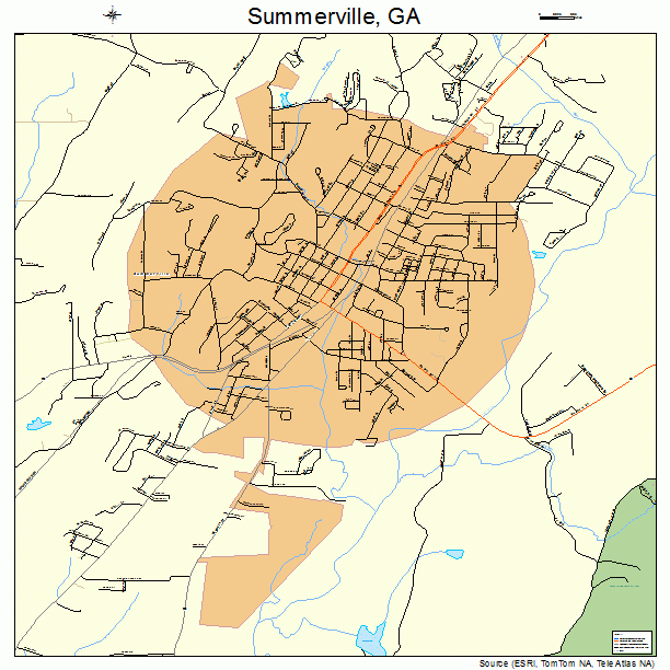 Summerville, GA street map