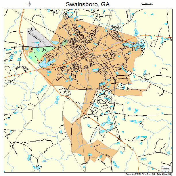 Swainsboro, GA street map