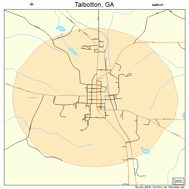 Talbotton, GA street map