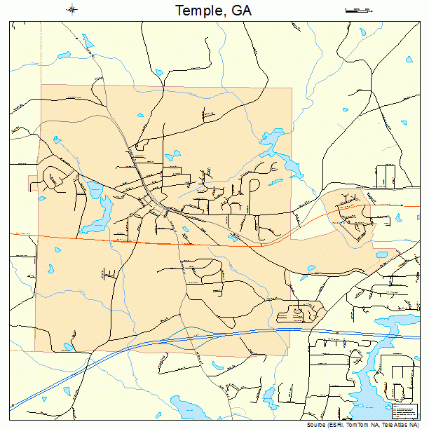 Temple, GA street map