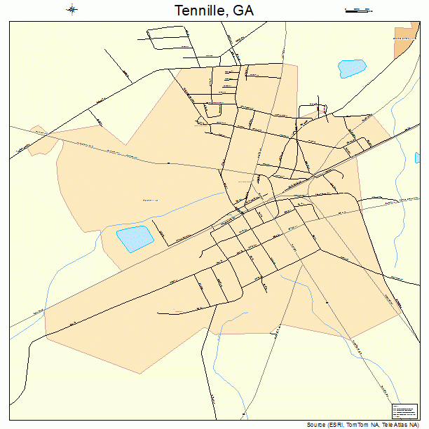Tennille, GA street map