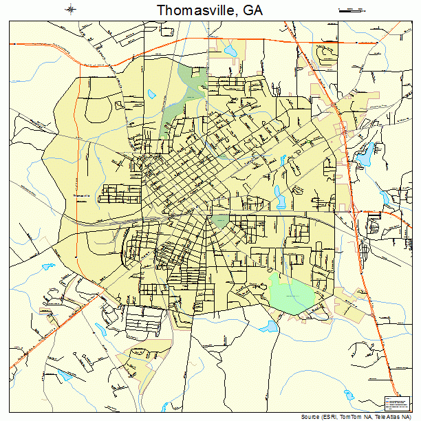 Thomasville, GA street map