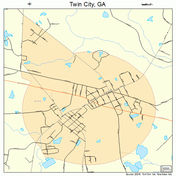Twin City, GA street map