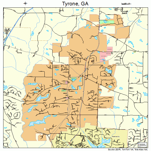 Tyrone, GA street map