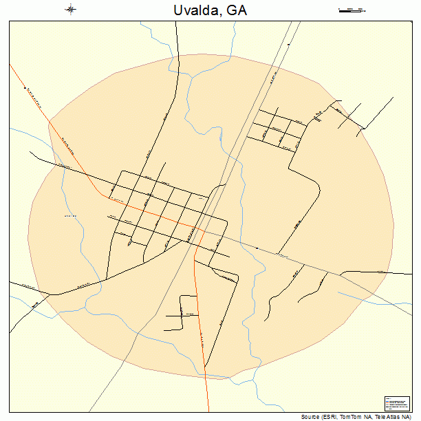 Uvalda, GA street map