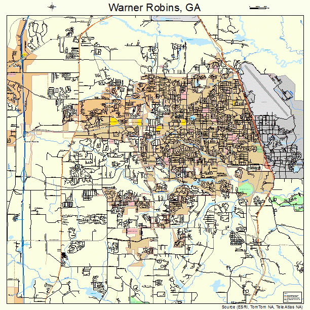 Warner Robins, GA street map