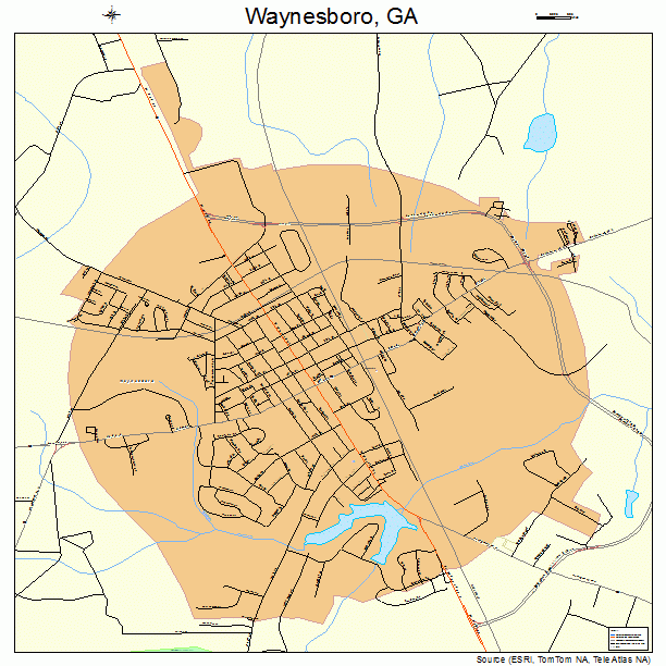 Waynesboro, GA street map