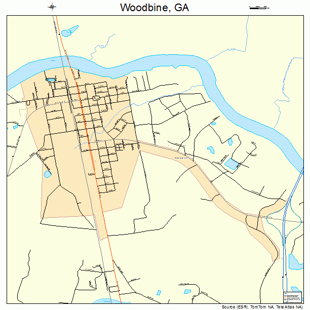 Woodbine, GA street map