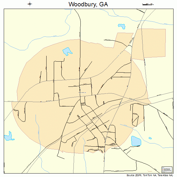 Woodbury, GA street map