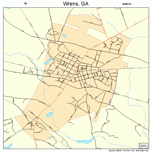 Wrens, GA street map
