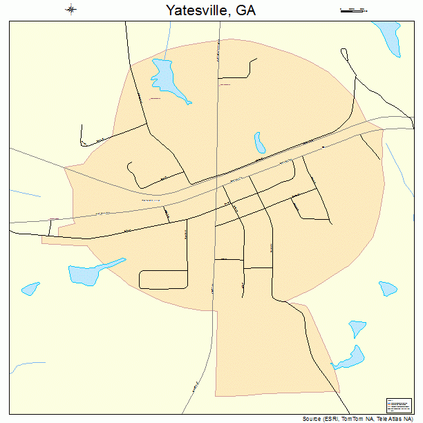 Yatesville, GA street map