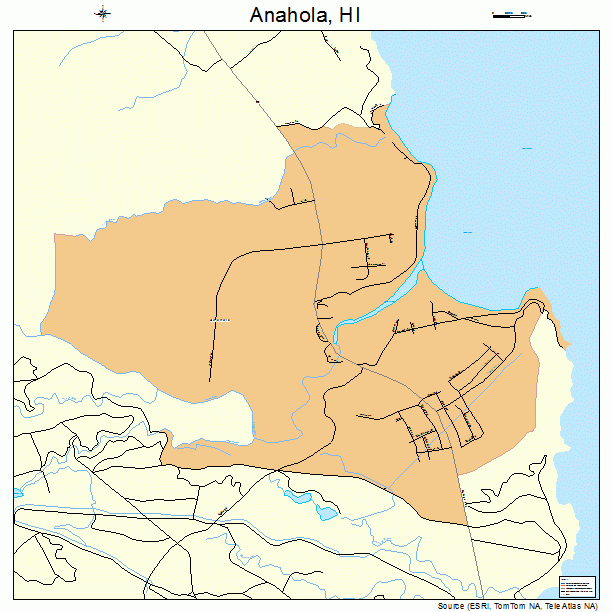 Anahola, HI street map