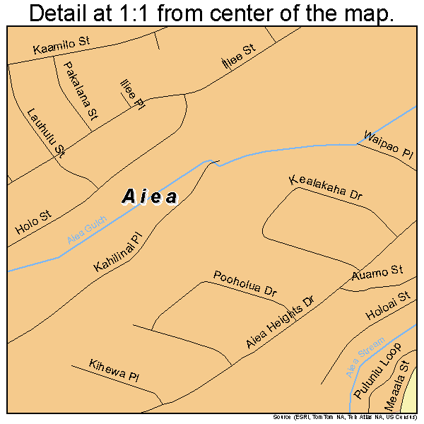 Aiea, Hawaii road map detail