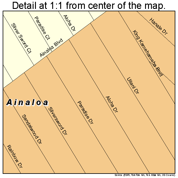 Ainaloa, Hawaii road map detail