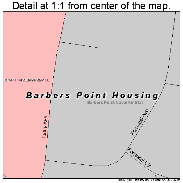 Barbers Point Housing, Hawaii road map detail