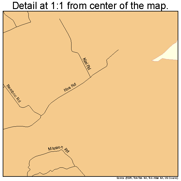 Captain Cook, Hawaii road map detail