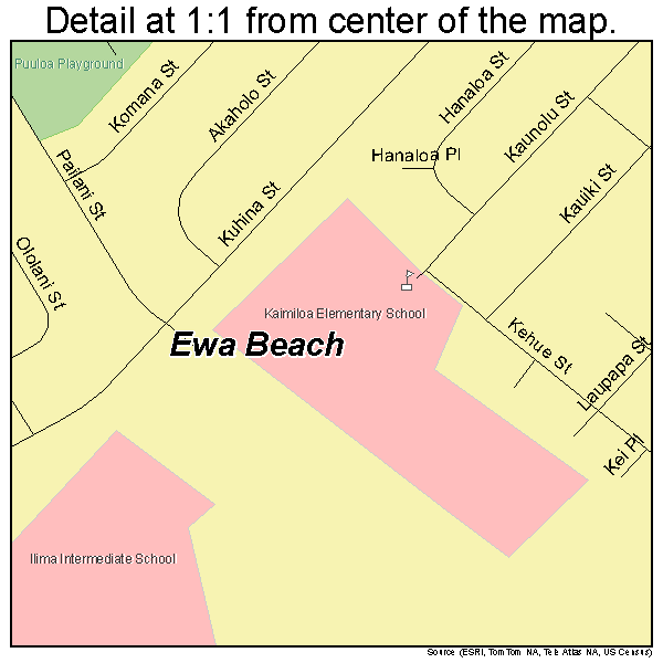 Ewa Beach, Hawaii road map detail