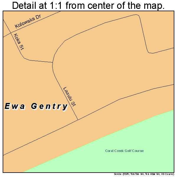 Ewa Gentry, Hawaii road map detail