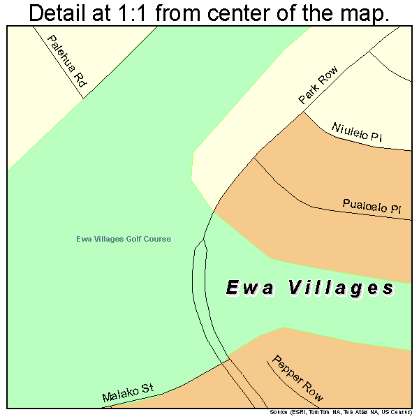 Ewa Villages, Hawaii road map detail