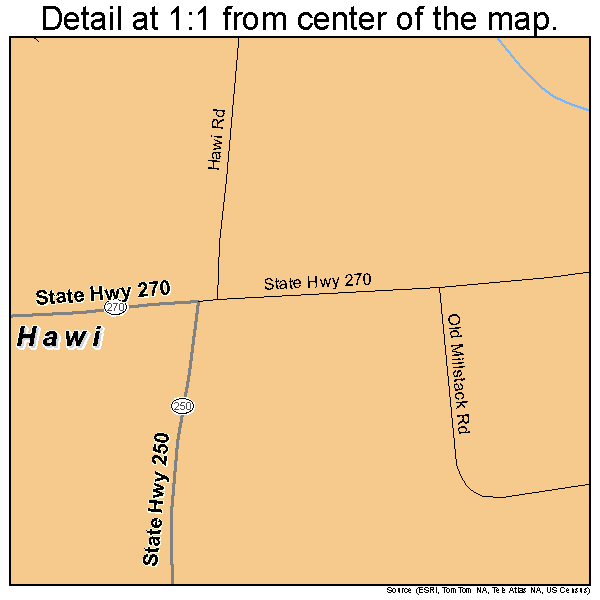 Hawi, Hawaii road map detail