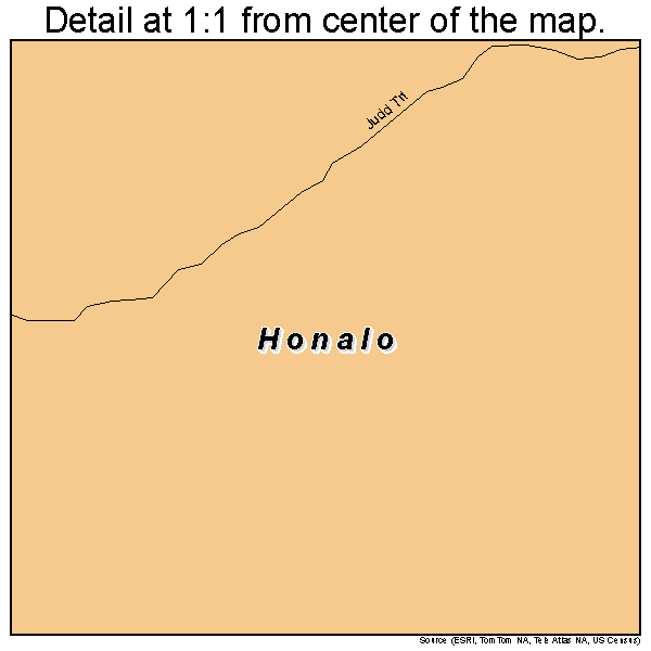 Honalo, Hawaii road map detail
