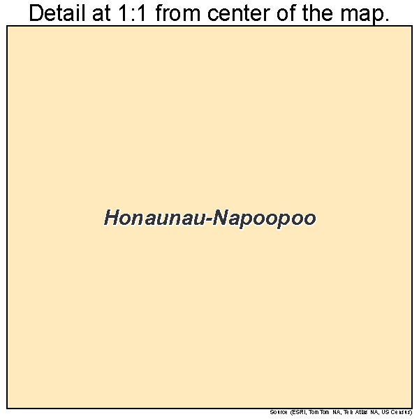 Honaunau-Napoopoo, Hawaii road map detail