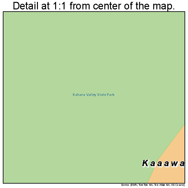 Kaaawa, Hawaii road map detail