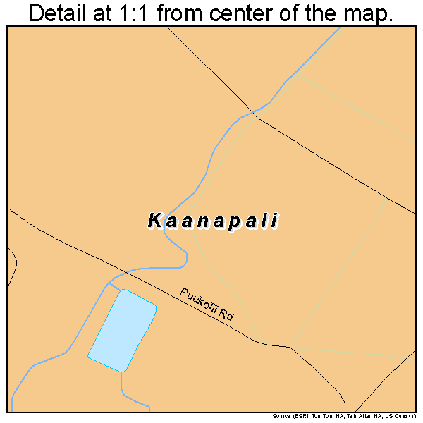 Kaanapali, Hawaii road map detail