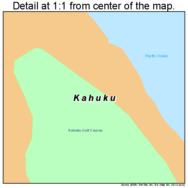 Kahuku, Hawaii road map detail