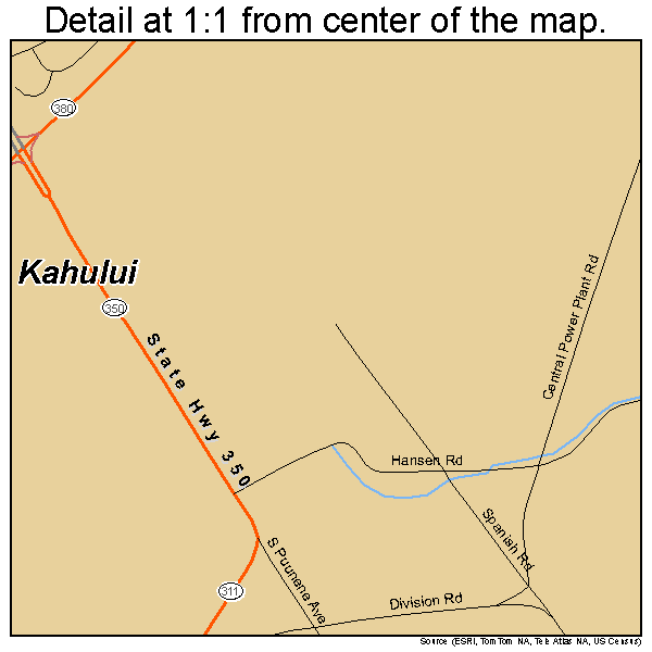 Kahului, Hawaii road map detail