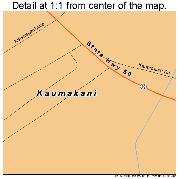 Kaumakani, Hawaii road map detail