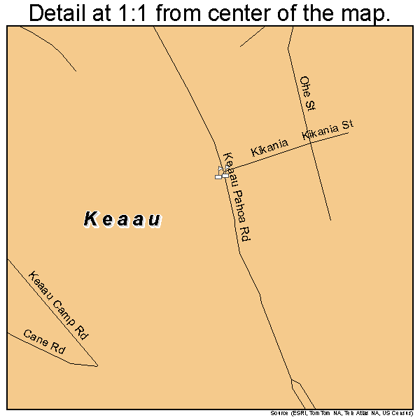 Keaau, Hawaii road map detail