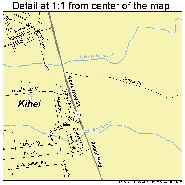 Kihei, Hawaii road map detail