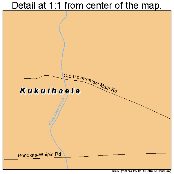 Kukuihaele, Hawaii road map detail