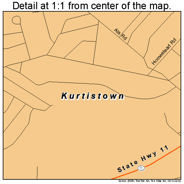 Kurtistown, Hawaii road map detail