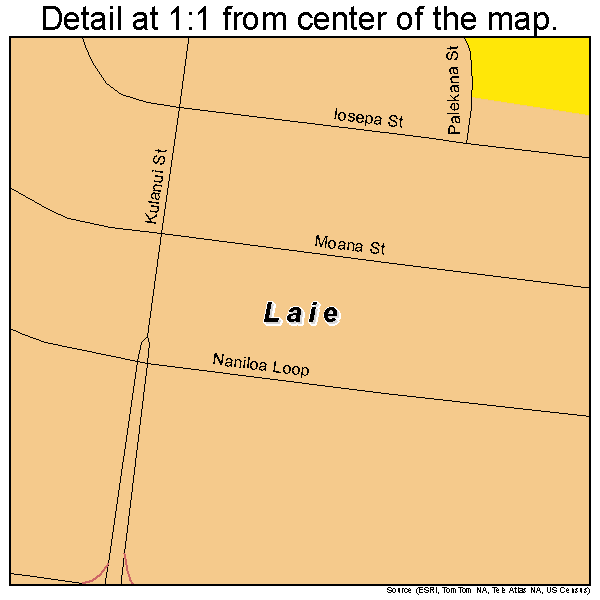 Laie, Hawaii road map detail
