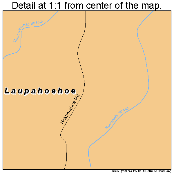Laupahoehoe, Hawaii road map detail