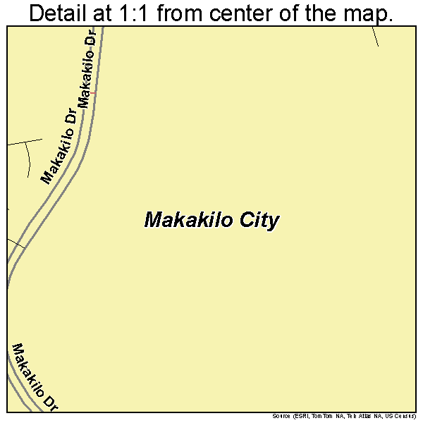Makakilo City, Hawaii road map detail